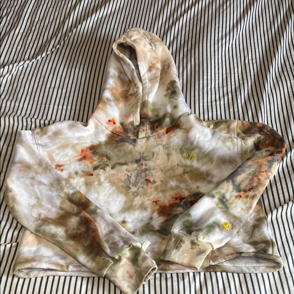 Tie-Dye Hoodie with Embroidered Logo